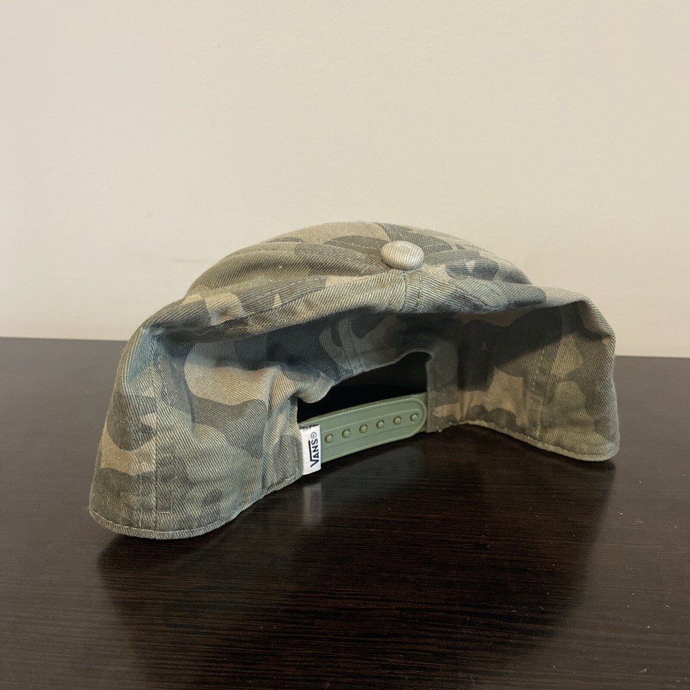 Vans Off the Wall Camo Baseball Cap Hat Men Cotton Snapback Army Green OSFA - Picture 2 of 4